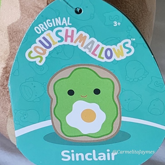 SINCLAIR 🥑🍞 Avocado Toast Original Squishmallow By Kellytoy NWT - Picture 8 of 8